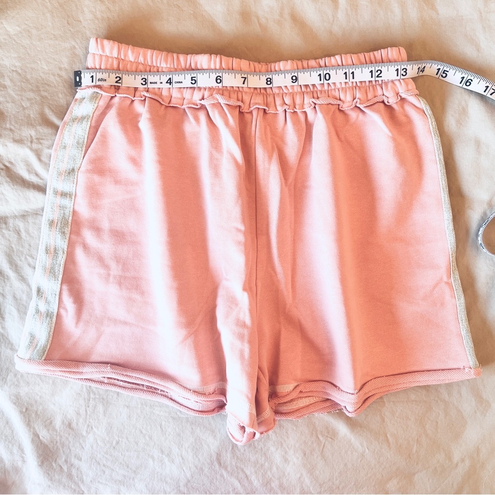 NWT Hem & Thread French Terry Elastic Waist Short with Side Stripe